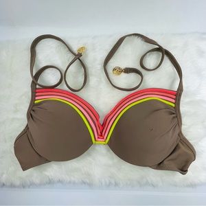 Luli Fama Unstoppable Seamless Plunge Underwire Push up Top